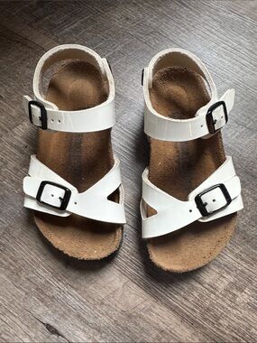 Birkenstock White Double Buckle Kids Sandals